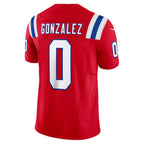 Silnrao NE.Patriots #0 Christian Gonzalez Player Vapor F.U.S.E. Limited Red Game Stitched Jerseys