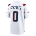Silnrao NE.Patriots #0 Christian Gonzalez White Game Stitched Jerseys