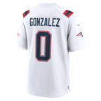 Silnrao NE.Patriots #0 Christian Gonzalez White Game Stitched Jerseys