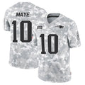 Silnrao NE.Patriots #10 Drake Maye Player Arctic Camo Salute to Service Limited Stitched Jerseys