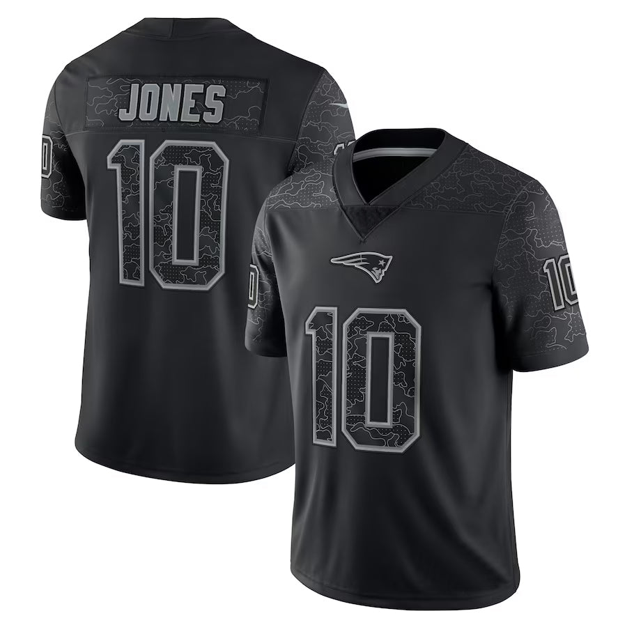 Silnrao NE.Patriots #10 Drake Maye Player Black REFLECTIVE Limited Stitched Jerseys