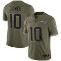 Silnrao NE.Patriots #10 Drake Maye Player Salute To Service Olive Stitched Jerseys
