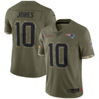 Silnrao NE.Patriots #10 Drake Maye Player Salute To Service Olive Stitched Jerseys