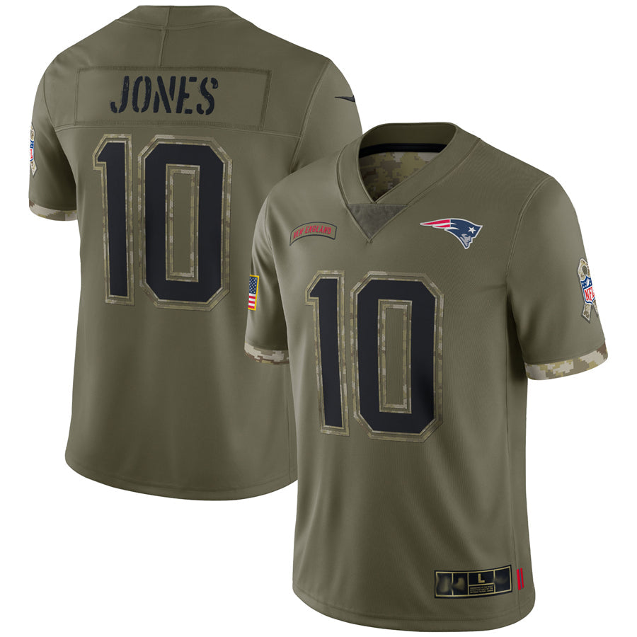 Silnrao NE.Patriots #10 Drake Maye Player Salute To Service Olive Stitched Jerseys