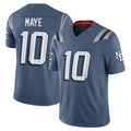 Silnrao NE.Patriots #10 Drake Maye Player Storm Blue Rivalries Collection Limited Stitched Jerseys