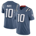 Silnrao NE.Patriots #10 Drake Maye Player Storm Blue Rivalries Collection Limited Stitched Jerseys