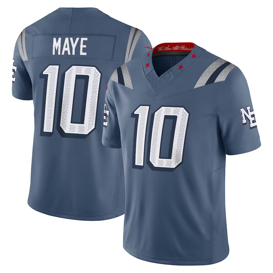 Silnrao NE.Patriots #10 Drake Maye Player Storm Blue Rivalries Collection Limited Stitched Jerseys