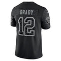 Silnrao NE.Patriots #12 Tom Brady Player Black Reflective Limited Stitched Jerseys