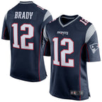 Silnrao NE.Patriots #12 Tom Brady Player Navy Blue Game Stitched Jerseys