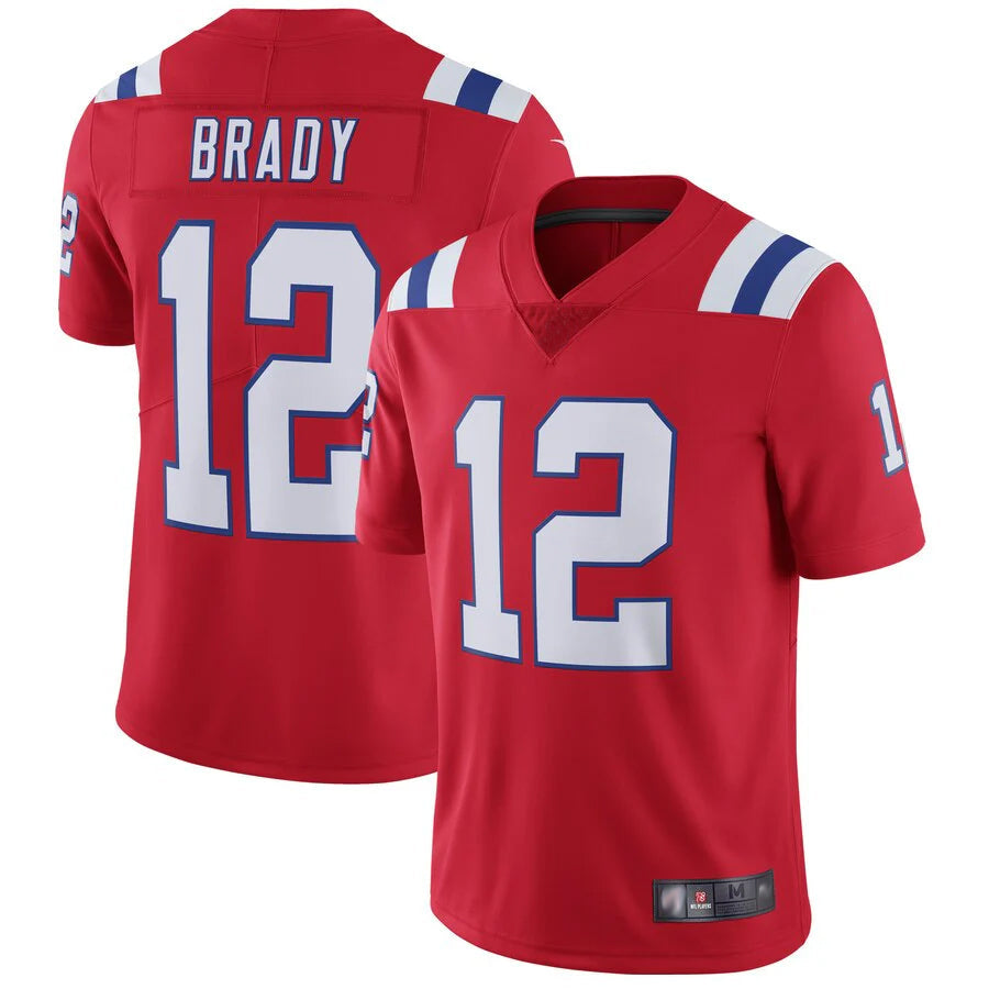 Silnrao NE.Patriots #12 Tom Brady Player Red Home Limited Stitched Jerseys