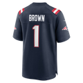 Silnrao NE.Patriots #1 A.J. Brown Navy Team Game Stitched Jerseys