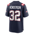 Silnrao NE.Patriots #32 TreVeyon Henderson Player Navy Home Game Stitched Jerseys