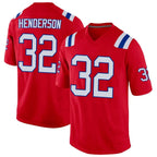 Silnrao NE.Patriots #32 TreVeyon Henderson Player Red Home Game Stitched Jerseys