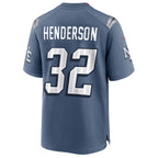 Silnrao NE.Patriots #32 TreVeyon Henderson Player Storm Blue Rivalries Collection Game Stitched Jerseys