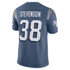 Silnrao NE.Patriots #38 Rhamondre Stevenson Player Storm Blue Rivalries Collection Limited Stitched Jerseys