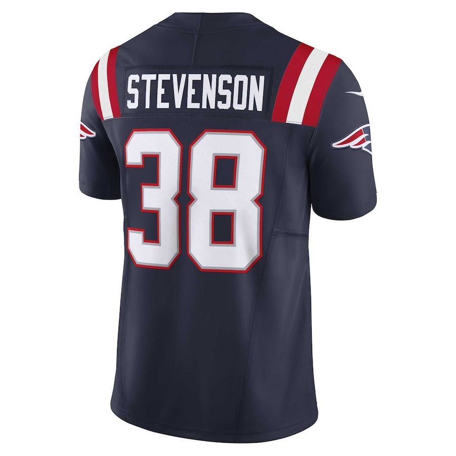 Silnrao NE.Patriots #38 Rhamondre Stevenson Player Vapor F.U.S.E. Limited Navy Stitched Jerseys