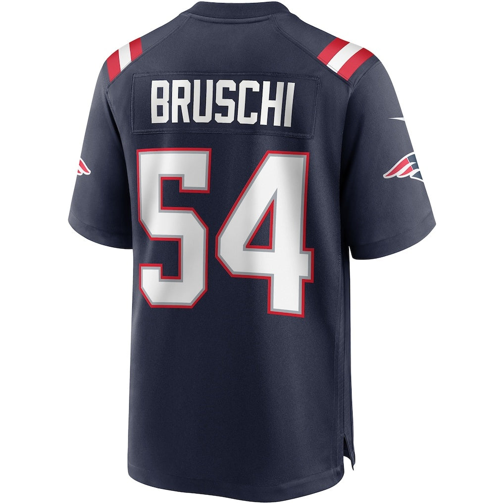 Silnrao NE.Patriots #54 Tedy Bruschi Navy Game Retired Player Stitched Jerseys
