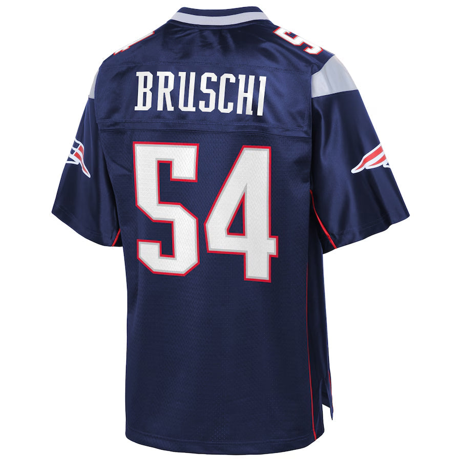 Silnrao NE.Patriots #54 Tedy Bruschi Player Navy Pro Line Retired Stitched Jerseys