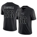 Silnrao NE.Patriots #66 Will Campbell Player Black Reflective Limited Stitched Jerseys