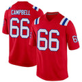 Silnrao NE.Patriots #66 Will Campbell Player Red Home Game Stitched Jerseys