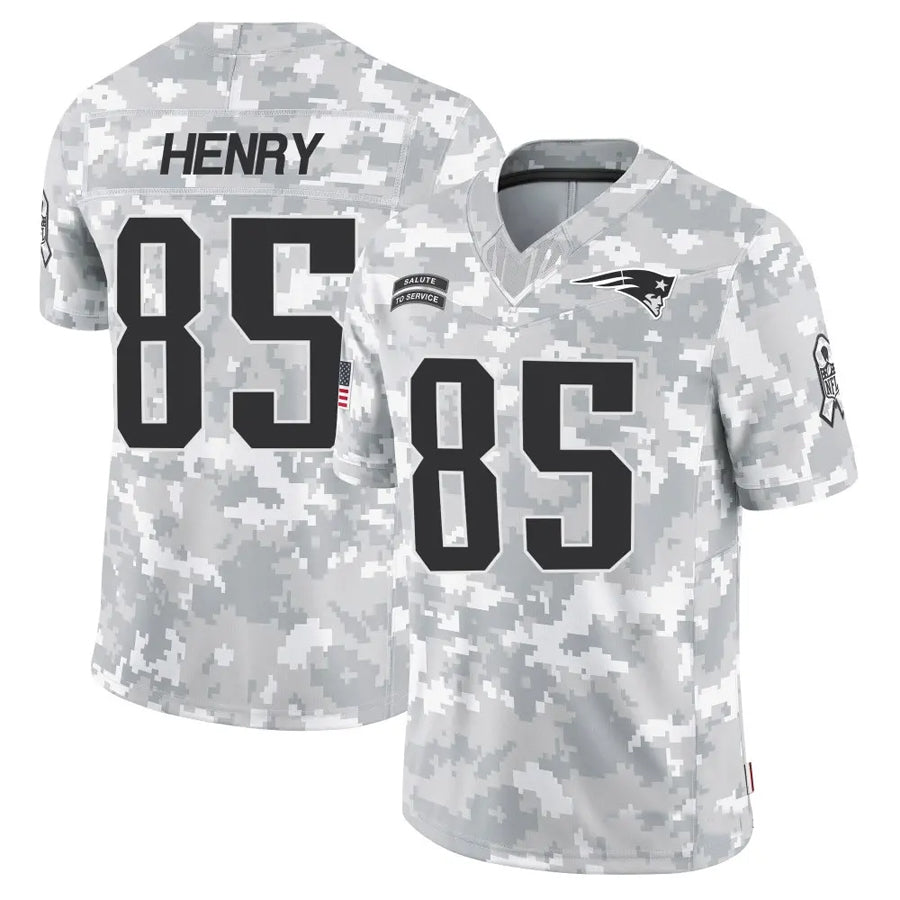 Silnrao NE.Patriots #85 Hunter Henry Player Arctic Camo Salute to Service Limited Stitched Jerseys