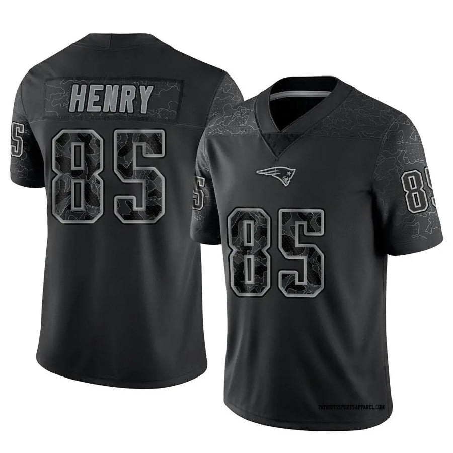 Silnrao NE.Patriots #85 Hunter Henry Player Black REFLECTIVE Limited Stitched Jerseys