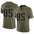 Silnrao NE.Patriots #85 Hunter Henry Player Olive Salute To Service Limited Stitched Jerseys