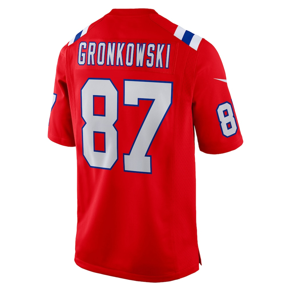 Silnrao NE.Patriots #87 Rob Gronkowski Red Alternate Retired Player Game Stitched Jerseys