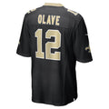 Pkot NO.Saints #12 Chris Olave Player Black Home Game Stitched Jerseys