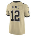 Pkot NO.Saints #12 Chris Olave Player Gold Alternate Vapor F.U.S.E. Limited Stitched Jerseys
