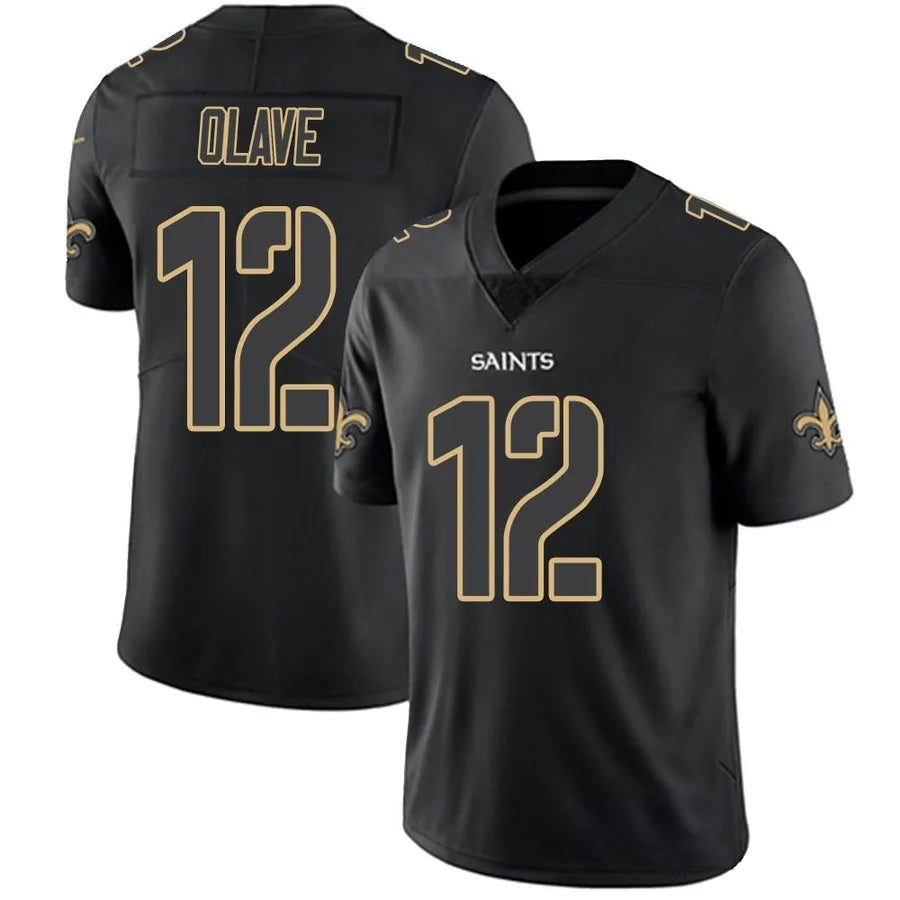 Pkot NO.Saints #12 Chris Olave Player Limited Black Impact Stitched Jerseys