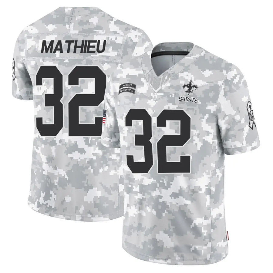 Pkot NO.Saints #32 Tyrann Mathieu Player Arctic Camo Salute to Service Limited Stitched Jerseys