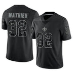 Pkot NO.Saints #32 Tyrann Mathieu Player Black RFLCTV Limited Stitched Jerseys