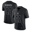 Pkot NO.Saints #41 Alvin Kamara Player Black RFLCTV Limited Stitched Jerseys