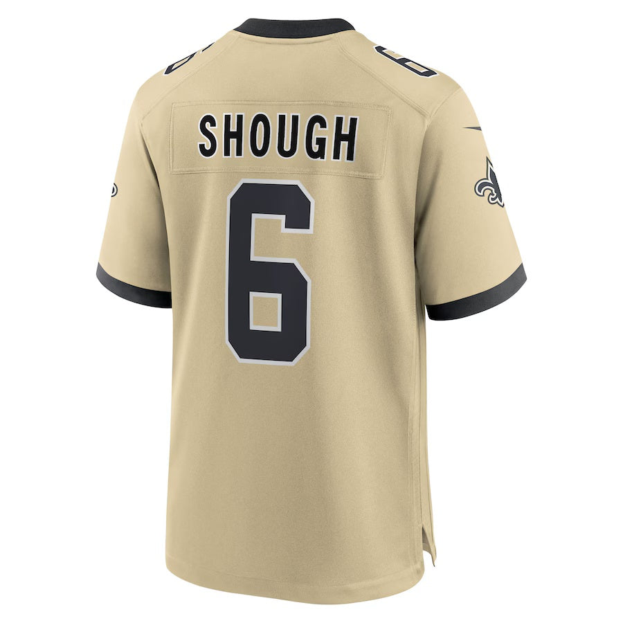 Pkot NO.Saints #6 Tyler Shough Gold Alternate Game Player Stitched Jerseys