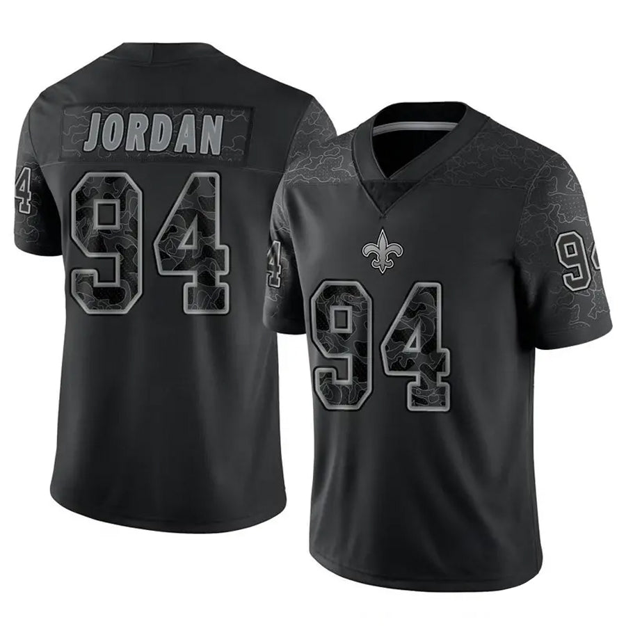 Pkot NO.Saints #94 Cameron Jordan Player Black RFLCTV Limited Stitched Jerseys