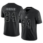 Pkot NO.Saints #94 Cameron Jordan Player Black RFLCTV Limited Stitched Jerseys