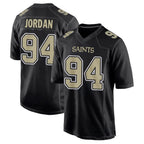 Pkot NO.Saints #94 Cameron Jordan Player Carbon Black Fashion Game Stitched Jerseys