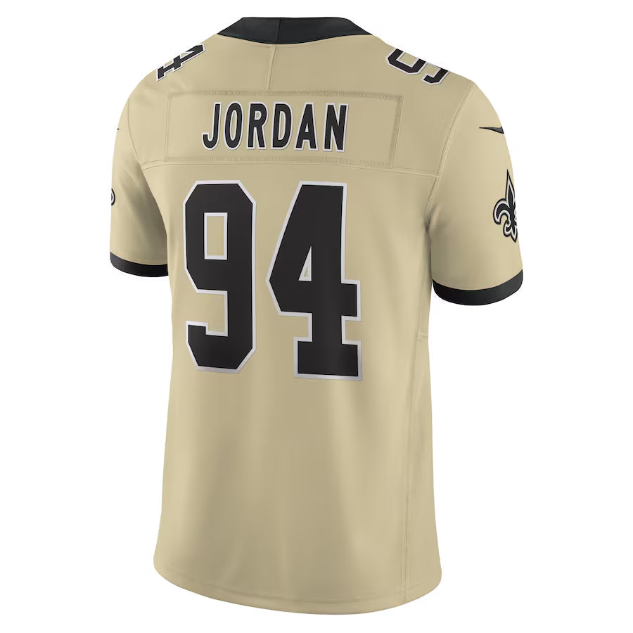Pkot NO.Saints #94 Cameron Jordan Player Gold Alternate Vapor F.U.S.E. Limited Stitched Jerseys