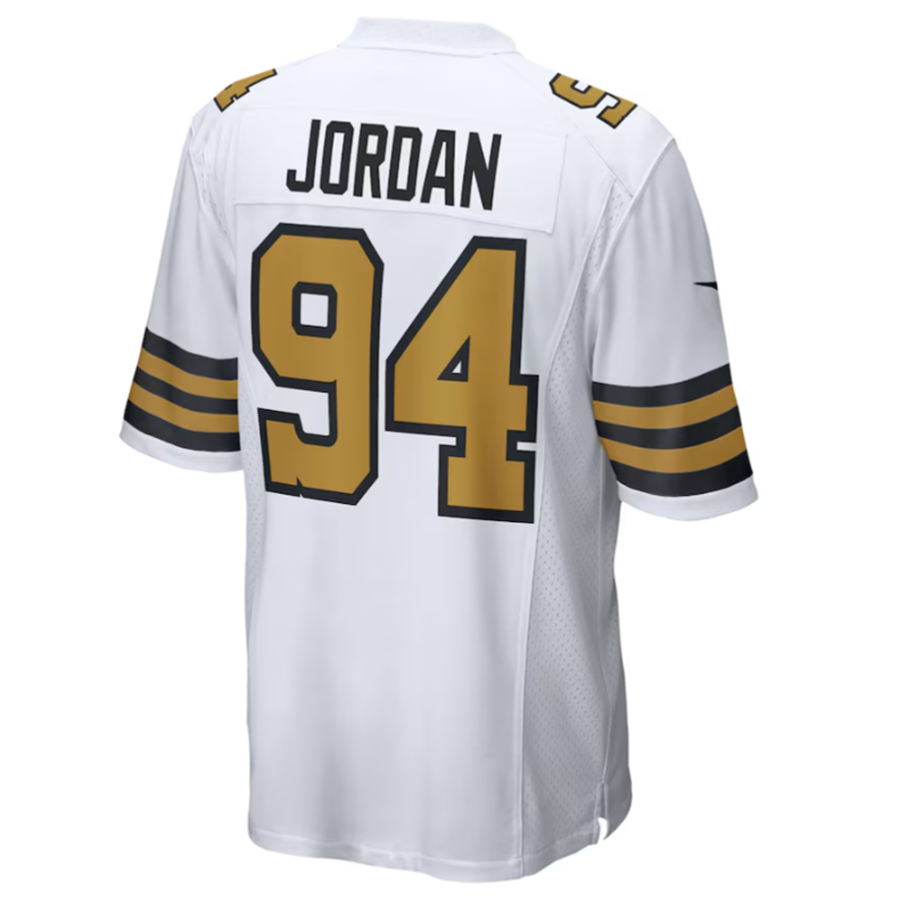 Pkot NO.Saints #94 Cameron Jordan White Alternate Game Jersey Stitched American Stitched Jerseys