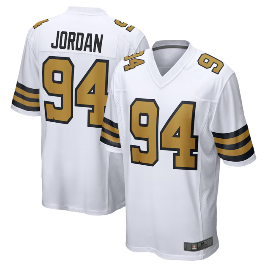 Pkot NO.Saints #94 Cameron Jordan White Alternate Game Jersey Stitched American Stitched Jerseys