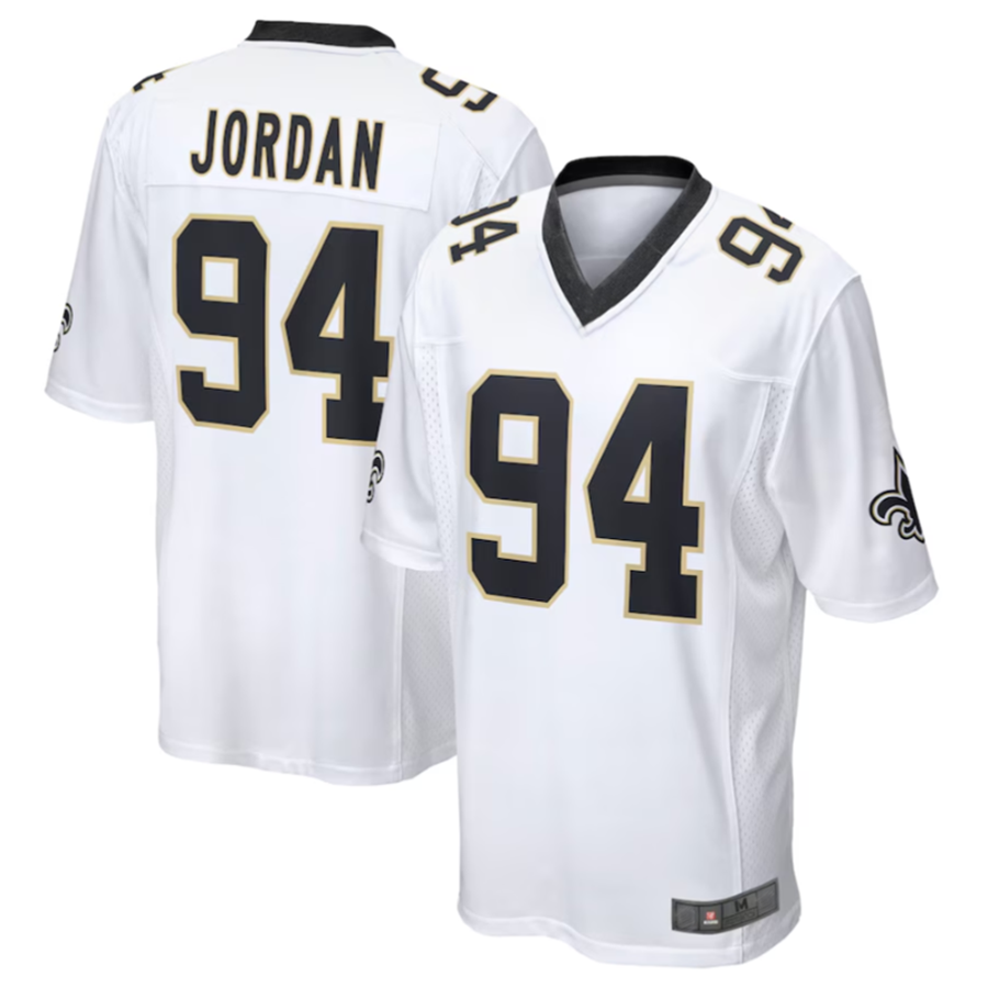 Pkot NO.Saints #94 Cameron Jordan White Game Jersey Stitched American Stitched Jerseys