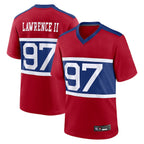 Silnrao NY.Giants Secondary Throwback Alternate Jerseys - Red - #97 Dexter Lawrence II Player