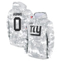 Silnrao NY.Giants #0 Brian Burns Player Arctic Camo Salute to Service Hoodies Stitched Jerseys