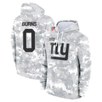 Silnrao NY.Giants #0 Brian Burns Player Arctic Camo Salute to Service Hoodies Stitched Jerseys