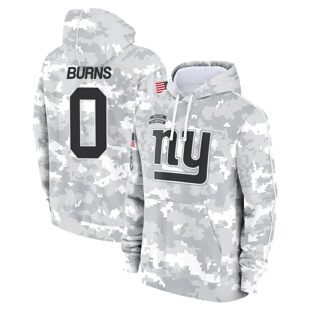 Silnrao NY.Giants #0 Brian Burns Player Arctic Camo Salute to Service Hoodies Stitched Jerseys