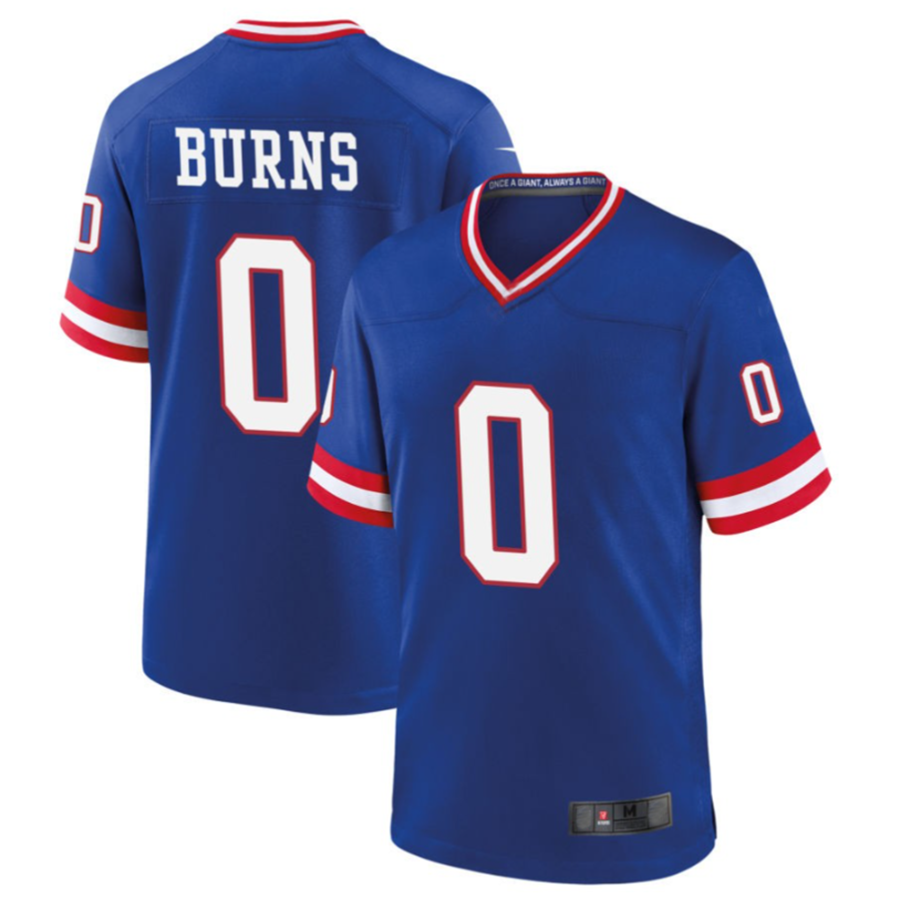 Silnrao NY.Giants #0 Brian Burns Royal Classic Game Player Jersey American Stitched Jerseys