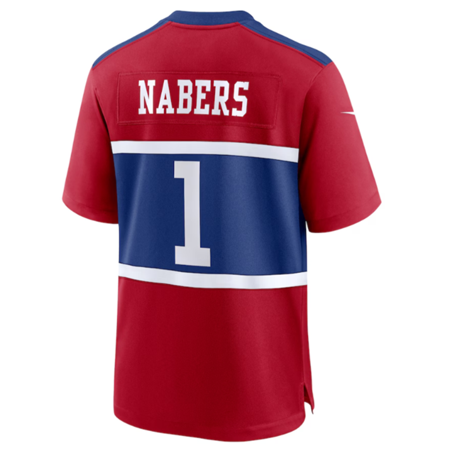 Silnrao NY.Giants #1 Malik Nabers Century Red Alternate Game Jersey Stitched Jerseys
