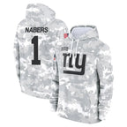 Silnrao NY.Giants #1 Malik Nabers Player Salute to Service Hoodies Stitched Jerseys