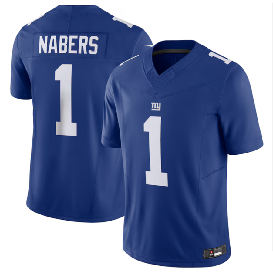 Silnrao NY.Giants #1 Malik Nabers Royal Vapor F.U.S.E. Limited Jersey American Stitched Stitched Jerseys